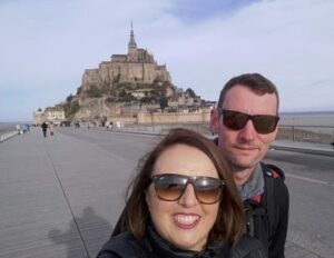 Selfie con el Mont Sant Michel detrás