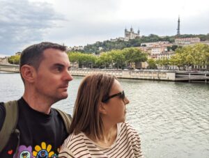 Selfie a la orilla del río Saona en Lyon